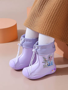 Princess Style Baby Rain Boots Anti-Slip Children Water Shoes Girls Boys Toddler Shoes Comfortable All Season Plastic Sole