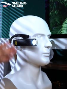 Smiling Shark TD0220 LED Headlight 5Mode Type-c Rechargeable With Induction Head Lamp White Red Light Outdoor Fishing Light Waterproof Work Cycle Lighting