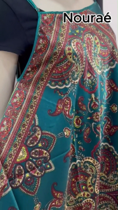 [NOURAE] 🇲🇾 Zahara Paisley Handkerchief Dress | Free Size Satin Batik Flowy Dress | Casual Beach Dress | Wanita Moden | Fesyen Muslimah