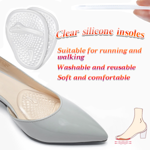 MaxPlus Reusable Women Clear Silicone High Heel Insoles Pad Foot（1 pair）Protection Anti Slip Shoe Insoles