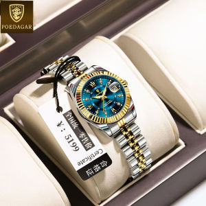 Top POEDAGAR wrist watch for women waterproof elegant stainless steel diamond calendar casual ladies watch