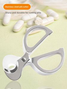 Stainless Steel Gold Medicine Cutter Pill Splitter Quartet Half Cut Tablet Cutter Drug Cutting Tool Calcium Tablet Cutter