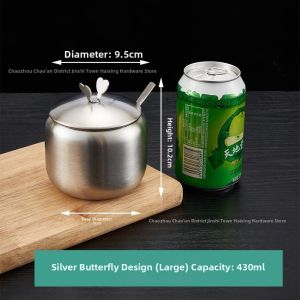 ZHENTAIYUAN | Creative 304 Stainless Steel Seasoning Bottle Gold With Spoon