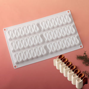6-Cell Long Strip Folding Cream Design Silicone Cake Mold Chocolate Mould Dessert Tools Kitchen Baking Supplies Cake Decoration