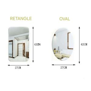 Cermin Tempel Dinding Mirror Akrilik Kaca Hias Dekorasi Furniture Oval Retangle