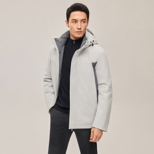 Windproof Waterproof Warm Thickened Down Jacket 85% White Goose Down Filling