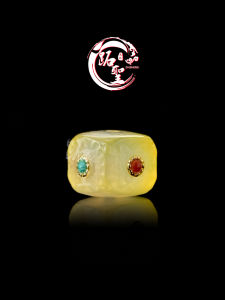 ลูกปัดทรงสี่เหลี่ยมประดับหยกสีเหลือง 10.5 มม. สร้อยข้อมือพุทธนิยม ลูกปัดหัวลิง ดาว เดือน ลูกปัดสำหรับทำเครื่องประดับ DIY