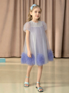 Girls Princess Style Mesh Spliced Dress