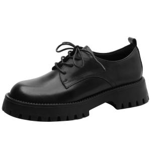 MIOLLIBARN | Heel Heightening Black Lace-up Shoes