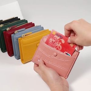 katoshop พร้อมส่งในไทย กระเป๋าสตางค์ หนัง PU ลายหนังจระเข้ 6 สี