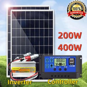 Solar Panel 200/400W 18Volt Pv Solar Module Cell Panel Generator Set For Home With 30A Solar Controller Monocrystalline Silicon Power Generation Panel