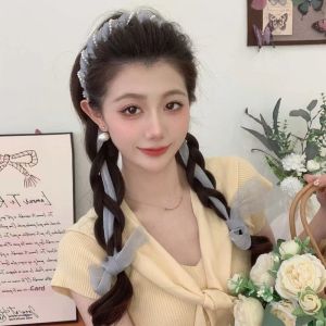 Elegant Silk Scarf Hairband Womens High Hairline Braid Styling Elastic Hairband Korean Style Fashion Accessory
