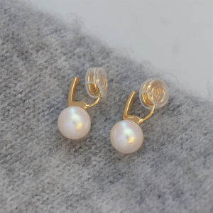 No-Drill Pearl Metal S925 Silver Needle Ear Studs Mosquito Coil Tray Clip-On Earrings for Women Fashion Jewelry Accessories