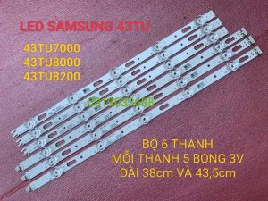 THANH LED TIVI SAMSUNG 43TU7000 43TU8000 43TU8100 43TU8200 HÀNG MỚI 100% BỘ 6 THANH MỖI THANH 5 BÓNG 3V DÀI 435+380mm