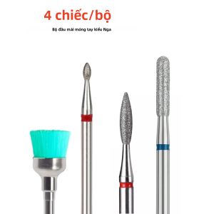 Bộ 4 Mũi Khoan Móng Kim Cương Dụng Cụ Cắt Móng Tay Và Chân Điện Bộ Dụng Cụ Làm Móng Bằng Thép Không Gỉ Dụng Cụ Làm Móng Gel Phụ Kiện Làm Móng