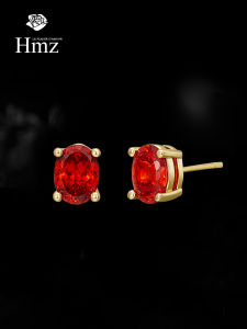 ต่างหูทรงกลมสีแดงสไตล์ฮันเจมิ้นต์สไตล์วินเทจสำหรับผู้หญิง ต่างหูแบบคลาสสิก ต่างหูแบบพู่กัน ต่างหูแบบกลวง