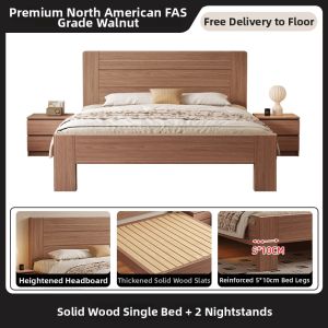WQIN | Solid Wood Modern Simple Double Bed 1.8m