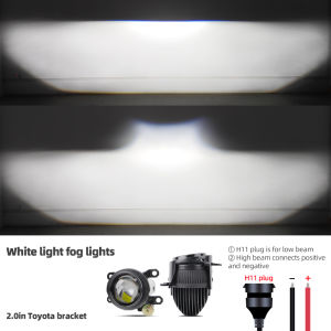 Best-Seller 2.0 Inch Bi Led Projector Mini Fog light 3 Colors 3000K 4300K 6000K Automobile headlamp H11 Fog Lamp 12V 80W