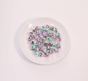 10pcs/lot Double Face Rhinestone Heart Big Hole Beads Love Shape Loose Spacer Beads For Jewelry Making DIY Necklace Bracelet