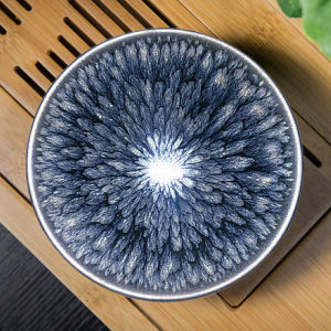 Handmade Iron Bowl Zen Tea Cup Large Size Owner Cup Mens Style Original Mine Glaze Jianzang Ceramic Cup Calligraphy Design