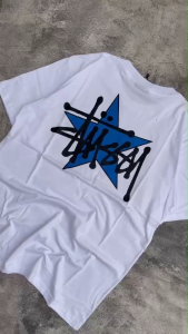 Kaos Stussy - tshirt stussy - kaos pria - tshirt pria - baju pria - kaos pria stussy STAR PUTIH