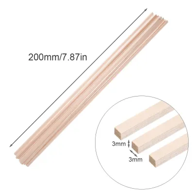 20/50pcs Balsa Wood Wooden Strip Craft Square Cudgel Model Toys Building Carving Handicraft DIY Accessories Balsa Stick 2-5mm