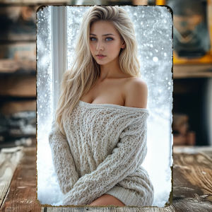 2D Vintage Metal Sign Modern Woman Wall Art Studio Home Bar Club Decor Durable Flat Decorative Plaque Gift Choice for Shop W
