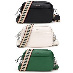Luxury Leather Crossbody Bag for Women Solid Vintage Design with Zipper and Phone Pocket for Casual Outings