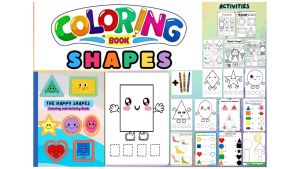 Shapes Coloring Book for Kids with FREE Resealable Pouch Gift Ready Birthday Party Giveaways