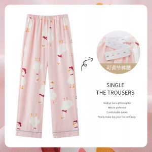 PLANDOO Maternity Sleepwear Pure Cotton Long Pants Adjustable Plus Size Comfortable Home Clothes for Postpartum Women