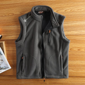 Foreign Trade Vest Winter Mens Loose Velvet Thickened Warm Vest American Sports Outdoor Polar Fleece Oversized Waistcoat