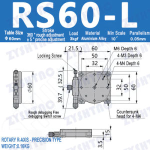 R Axis 60mm RS60-L RSP60-L Manual 360 Degree High Precision Angle Adjustment Platform Optical Rotary Slide Micrometer