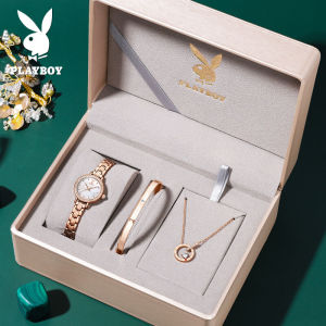 100% ของแท้ PLAYBOY นาฬิกา ผู้หญิง กัน น้ำ ของแท้ ใหม่ 2025 สายสแตนเลส กันกระแทก นาฬิกาควอตซ์ ประกัน 1 ปี ของขวัญสำหรับเด็กผู้หญิง