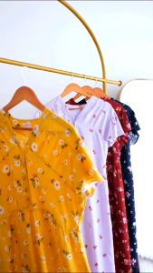 Daster rayon premium Calista Ditsy Ld 110cm Pb 125cm muat BB 40kg s/d 80kg