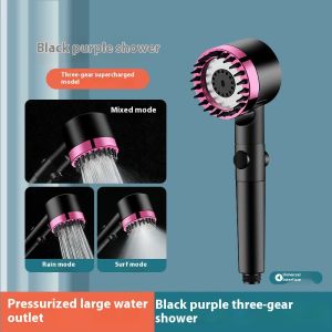 หัวหมีบินฝักบัวแรงดันสูงมีคุณสมบัติการนวดและปริมาณน้ำฝนสำหรับห้องน้ำในบ้าน