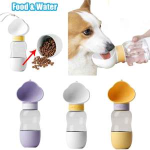 2 In 1 Pet Feeder Bowl Drinking Bottle Pet Dog Outdoor Portable Food Water Storage Container for Travel Bowl Cup Feeder Pet Accessories