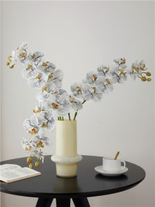 High-Quality Artificial Butterfly Orchid Flower Single Stem Decoration for Hotel TV Cabinet Living Room Luxury Decor Flower
