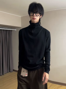 เสื้อยืดคอกลมแขนยาวผู้ชาย Pure Cotton เสื้อเชิ้ตทรงเข้ารูปสไตล์สตรีทสำหรับฤดูใบไม้ร่วงและฤดูใบไม้ผลิ Cleanfit Hoodie