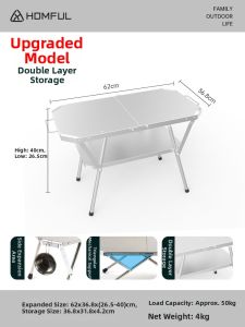 HOMFUL | Portable Camping BBQ Multi-functional Folding Table