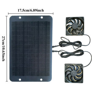 Kitchen and Storage Room Daily Outdoor 10W 15W Solar Twin Fan Exhaust Vent Cool System Anti Dust Rain Ventilation Equipment for