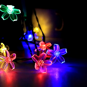 HOMEKING | Solar Cherry Blossom String Lights 20/100/300 LED Outdoor Solar Sakura Fairy String Lights Flower Fairy Lights Outdoor Garden Lawn Wedding Party Light