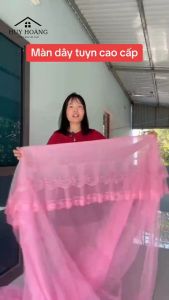 Màn / Mùng Dây Tuyn Thái Mắc 4 Góc - Mắc Màn Khung Họa Tiết Thêu Hoa - Màn Chống Muỗi - Xưởng Màn Huy Hoàng