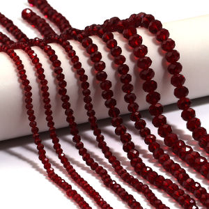 60-110pcs/lot 3/4/6/8mm Faceted Crystal Glass Beads Wine Red Abacus Beads Loose Beads For Jewelry Making DIY Bracelet Necklace