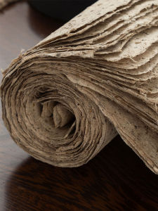 Handmade Xishi Hemp Paper Ancient Look Rough Edge Paper Wine Jar Sealing Artemisia Paper Calligraphy Creation Chinese Painting Landscape Art Paper