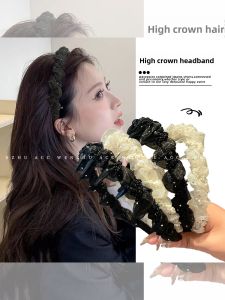 WENZHU | Elegant Lace Wave Headband with Anti-Slip Teeth