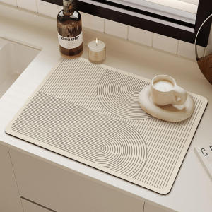 Placemat Kitchen Mat Diatomite Dish Drainer Super Absorbent Coffee Rug Drain Pad Non-slip Bath Mat Drying Dishes Mat