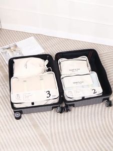 7 in 1 Tas Travel Bag Organizer Packing Cubes Secret Pouch Luggage Organizer Tas Koper Storage Bag Tas Penyimpanan Pakaian