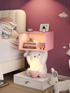 CHUCHEN | Cute Pink Cartoon Bedside Table