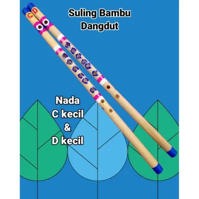 2pcs Suling bambu dangdut nada C kecil dan D kecil Suling bangsing