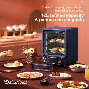 12L Household Electric Baking Oven Mini Vertical oven Intelligent Pizza Dessert Cake Maker 60min Timing Baking Tools 800w